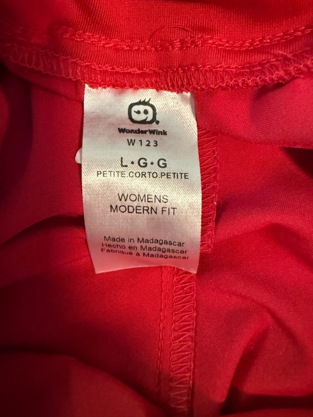 WonderWink women’s Red Jogger Scrub pants - Picture 2 of 2